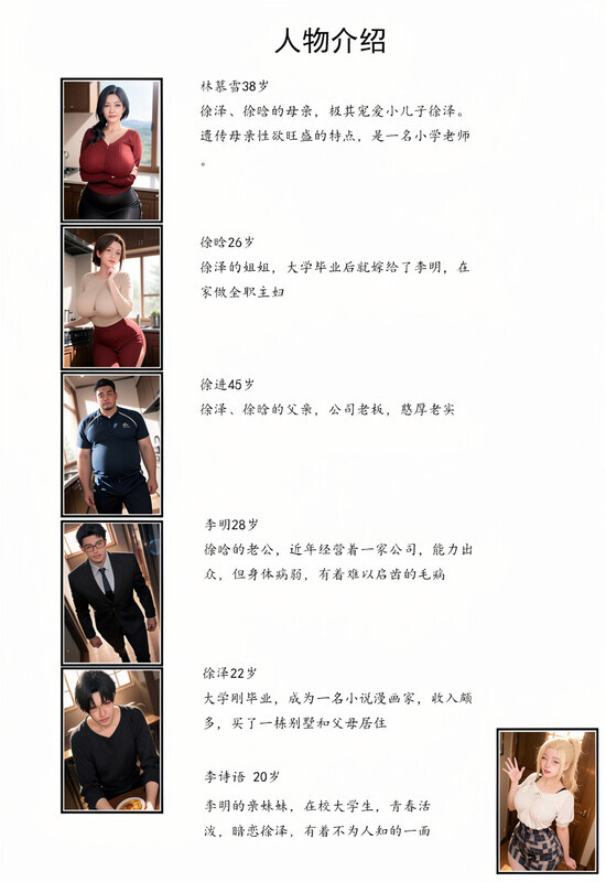 AI漫画 漫画转真人 全家桶家人姐姐，借住日记 01-03 漫画图集 PC端 预览图