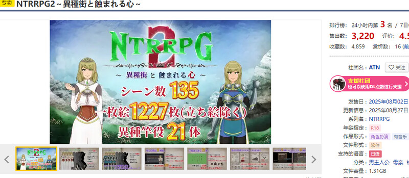 NTRRPG2～异种街道与侵蚀之心～▫️ NTRRPG2～異種街と蝕まれる心～▫️ V1.0 PC端 AI汉化版 预览图