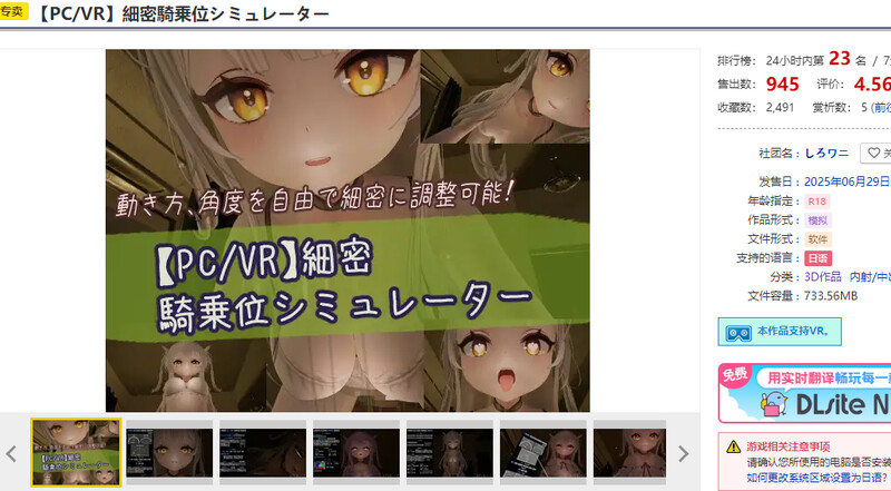 原版JP-支持VR V1.0 PC端 日文原版 预览图